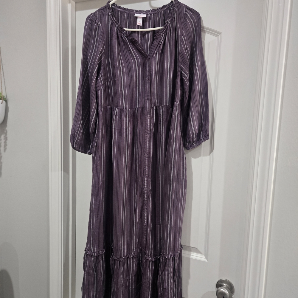 Isabel Maternity by Ingrid & Isabel 3/4 Sleeve Purple Dress